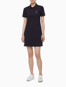 Buy 여성 CK 로고 폴로 반팔 원피스 in color NIGHT SKY