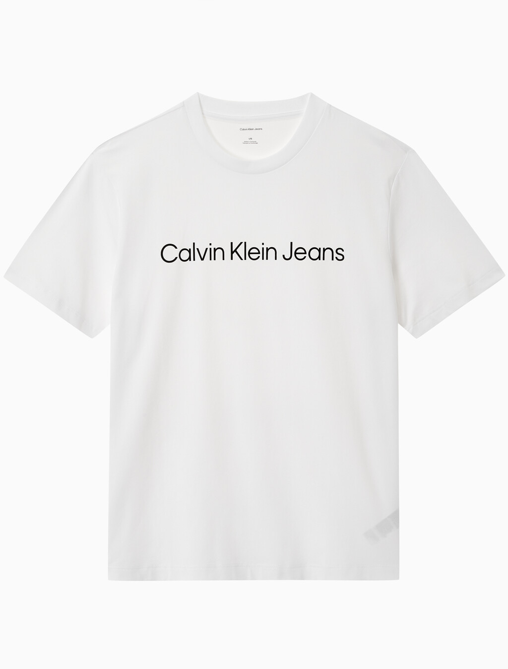 Buy 남성 레귤러핏 인스티튜셔널 로고 반팔 티셔츠 in color BRILLIANT WHITE