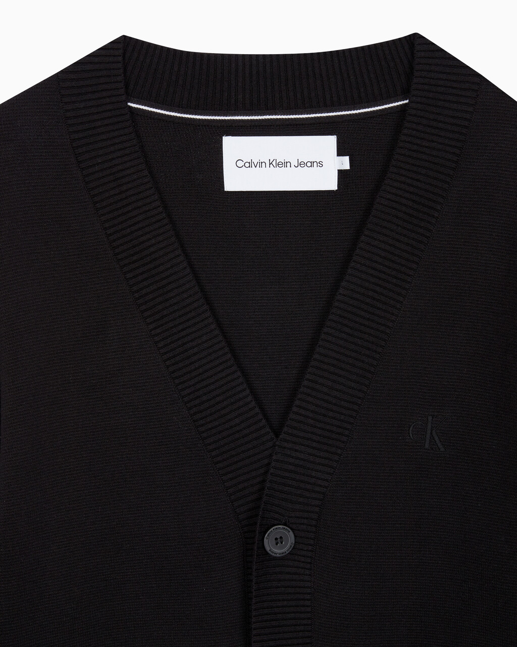 Buy 남성 스트라이프 CK 로고 코튼 가디건 in color CK BLACK