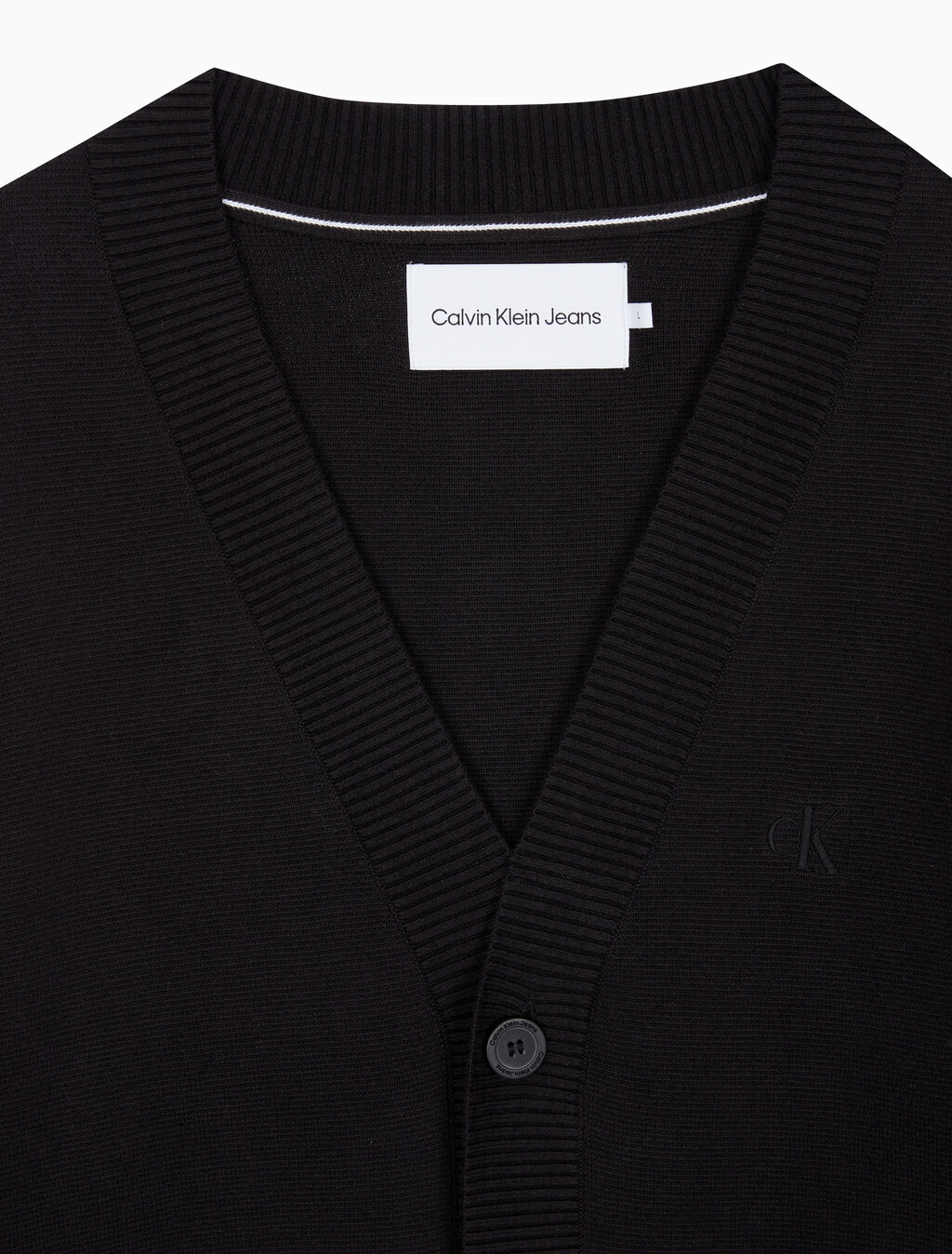Buy 남성 스트라이프 CK 로고 코튼 가디건 in color CK BLACK