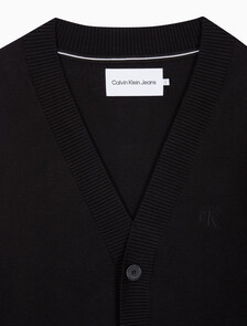 Buy 남성 스트라이프 CK 로고 코튼 가디건 in color CK BLACK