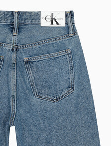 Buy 여성 맘핏 미드블루 데님 쇼츠 in color MID BLUE BACK EMBRO