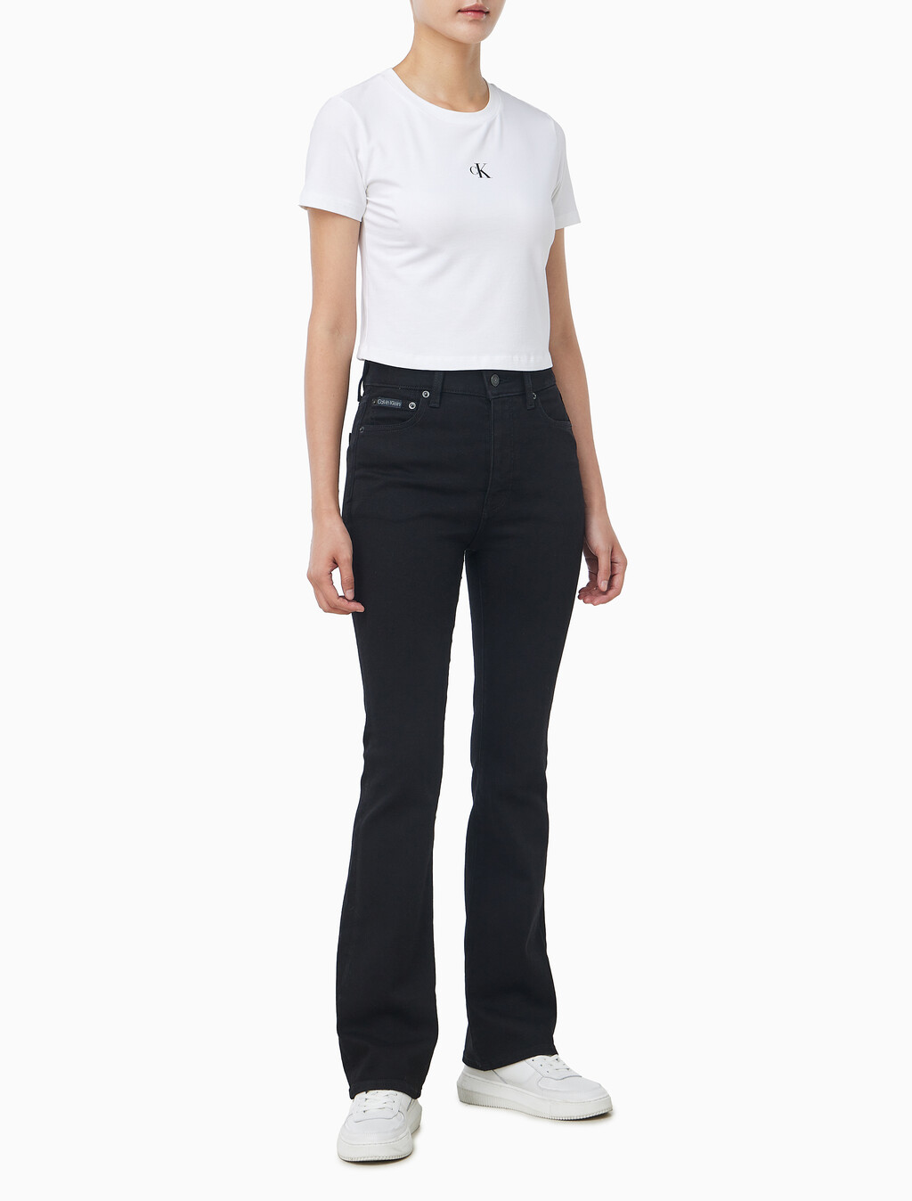Buy 여성 스키니 부츠컷 블랙 데님 in color BLACK