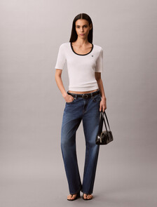 Buy 여성 베이비립 스쿱 컷아웃 탑 in color BRIGHT WHITE