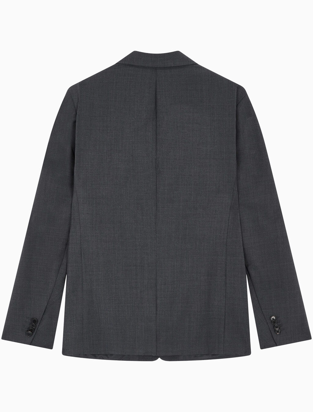 Buy 유니섹스 롱슬리브 울 블렌드 슬림 블레이저 in color CHARCOAL