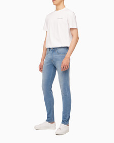 Buy 남성 모던 테이퍼 라이트블루 데님 in color 028A CHALKY BLU