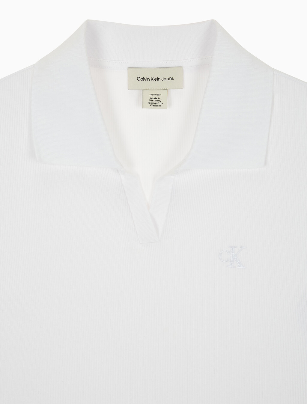 Buy 여성 슬림핏 브이넥 폴로 in color BRILLIANT WHITE