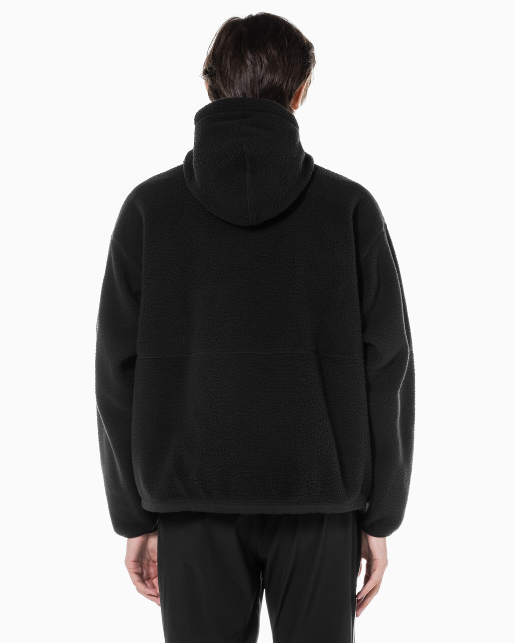 Buy 남성 릴랙스핏 쉐르파 후디 in color BLACK
