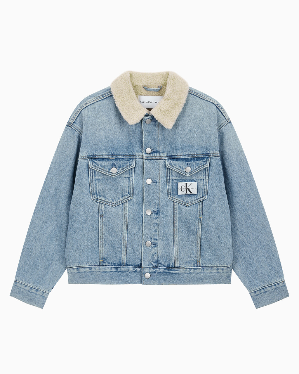 Buy 여성 쉐르파 데님 자켓 in color 028A CHALKY BLU
