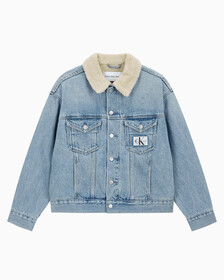 Buy 여성 쉐르파 데님 자켓 in color 028A CHALKY BLU