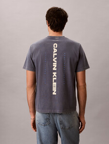 Buy 워시드 스파인 그래픽 티 in color Blue