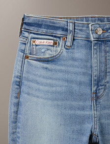 Buy 여성 하이라이즈 플레어 데님 in color Light Blue