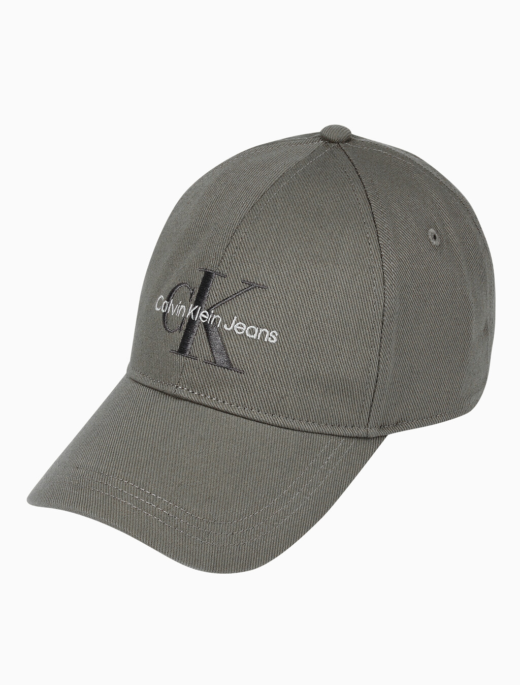 Buy 남녀공용 CKJ 모노그램 엠브로이더리 볼캡 in color CHARCOAL