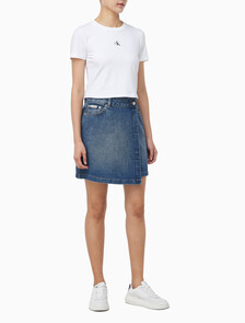 Buy 여성 데님 미니 랩 스커트 in color denim