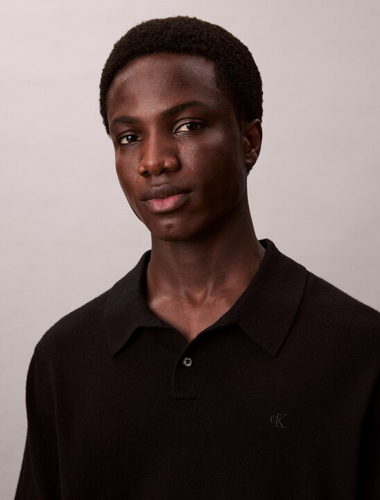 남성 메리노 울 폴로 스웨터