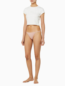 Buy 여성 CK 아이디얼 스트레치 마이크로 로우라이즈 스트링 T팬티 in color SUBDUED 