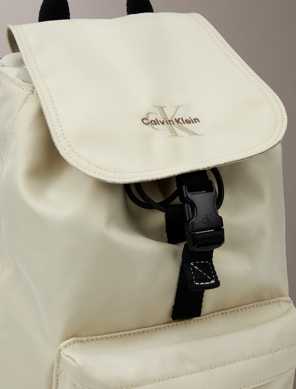 Buy 여성 볼드 로고 나일론 미니 플랩 백팩 in color BONE WHITE