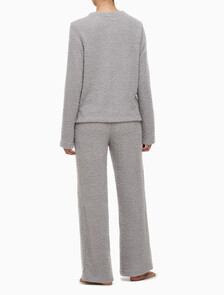 Buy 여성 플러쉬 롱 슬리브 탑 in color GREY PURPLE