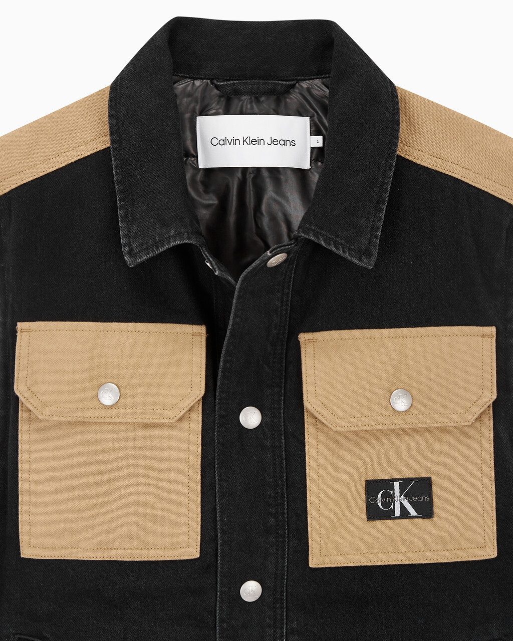 Buy 남성 캔버스 포켓 데님 베스트 in color WASHED BLACK LOGO LACE