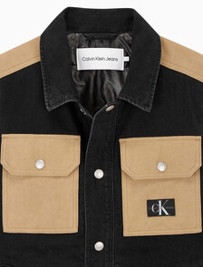 Buy 남성 캔버스 포켓 데님 베스트 in color WASHED BLACK LOGO LACE