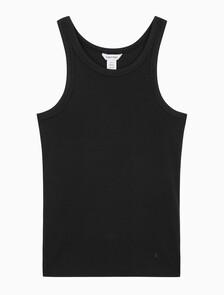 Buy 여성 코튼 컨투어 립 탱크 탑 in color BLACK BEAUTY