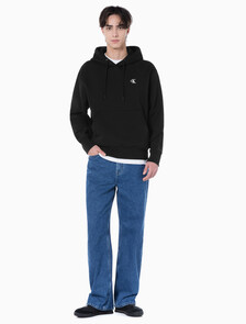 Buy 남성 와이드핏 미드블루 데님 in color MID BLUE BACK EMBRO