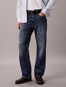 Buy 남성 90s 스트레이트 다크 블루 문 써모 데님 in color Denim Blue