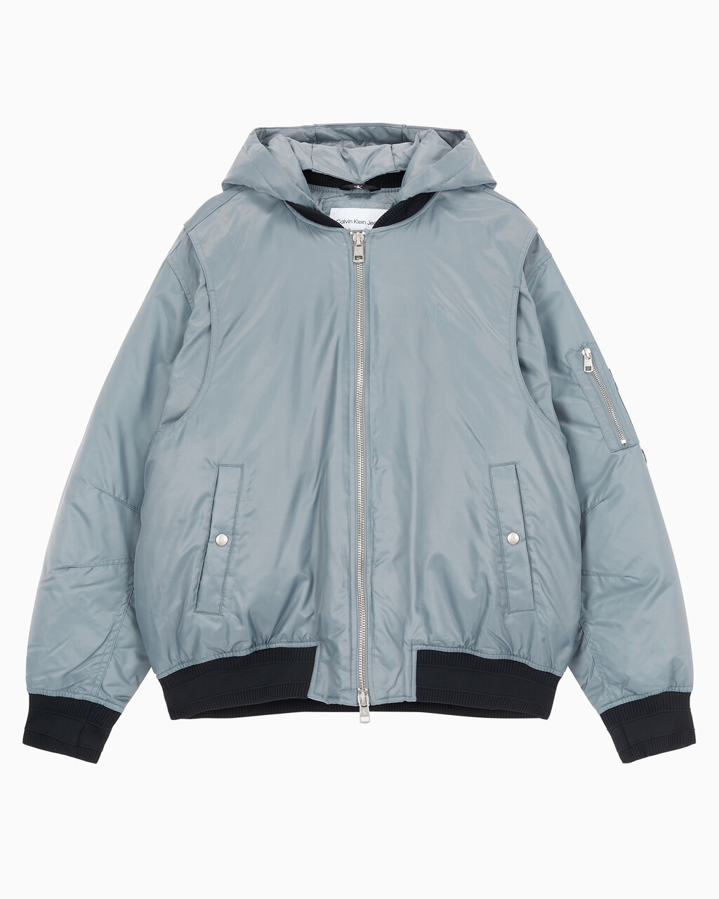 Buy 남성 후디 보머 다운 자켓 in color GREY