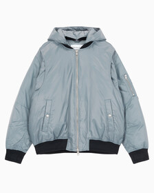 Buy 남성 후디 보머 다운 자켓 in color GREY