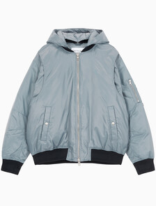 Buy 남성 후디 보머 다운 자켓 in color GREY