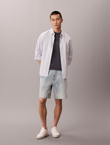 Buy 라이트 웨이트 에코쿨 90s 데님 쇼츠 in color Light Blue