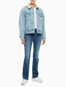 Buy 여성 쉐르파 데님 자켓 in color CHALKY BLUE