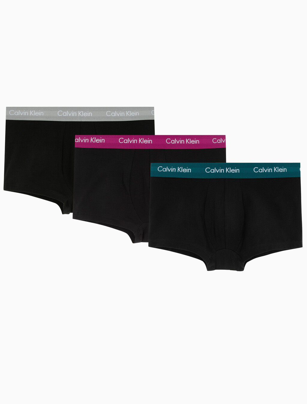 Buy 남성 EU 코튼 스트레치 3PK 로우 라이즈 드로즈 3PK in color BLACK BODIES W/ GREY HEATHER, CHESAPEAKE BAY, JEWEL WBS