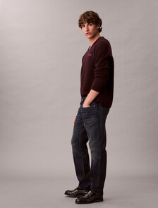 Buy 남성 슬림핏 바인 스트리트 데님 in color Dark blue