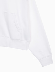 Buy 여성 아카이브 로고 플리스 후디 in color BRILLIANT WHITE