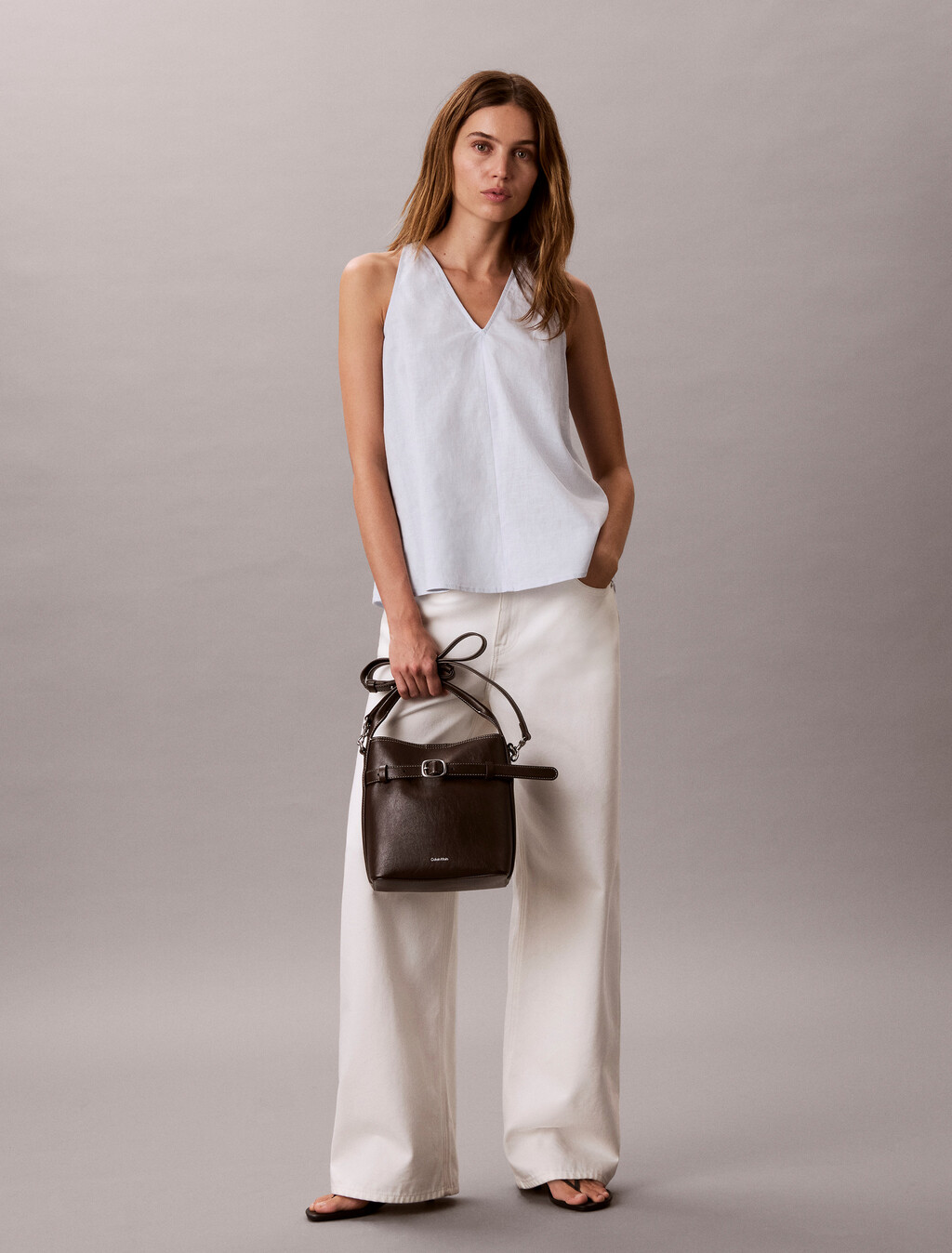 Buy 여성 버클 미니 버킷 크로스바디 백 in color Brown