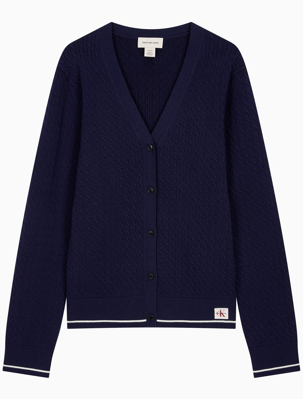 Buy 여성 우븐라벨 케이블 가디건 in color Evening Blue