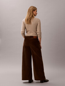 Buy 여성 코듀로이 와이드 레그 팬츠 in color Brown