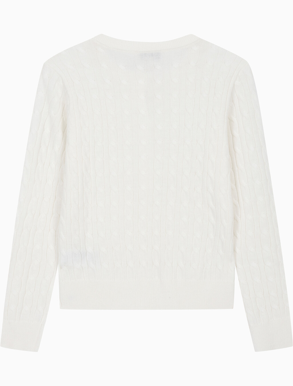 Buy 여성 울 케이블 크루넥 가디건 in color ANCIENT WHITE