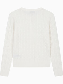 Buy 여성 울 케이블 크루넥 가디건 in color ANCIENT WHITE