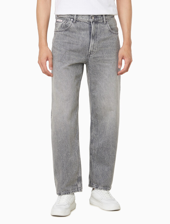 남성 배럴핏 스모크스택 데님