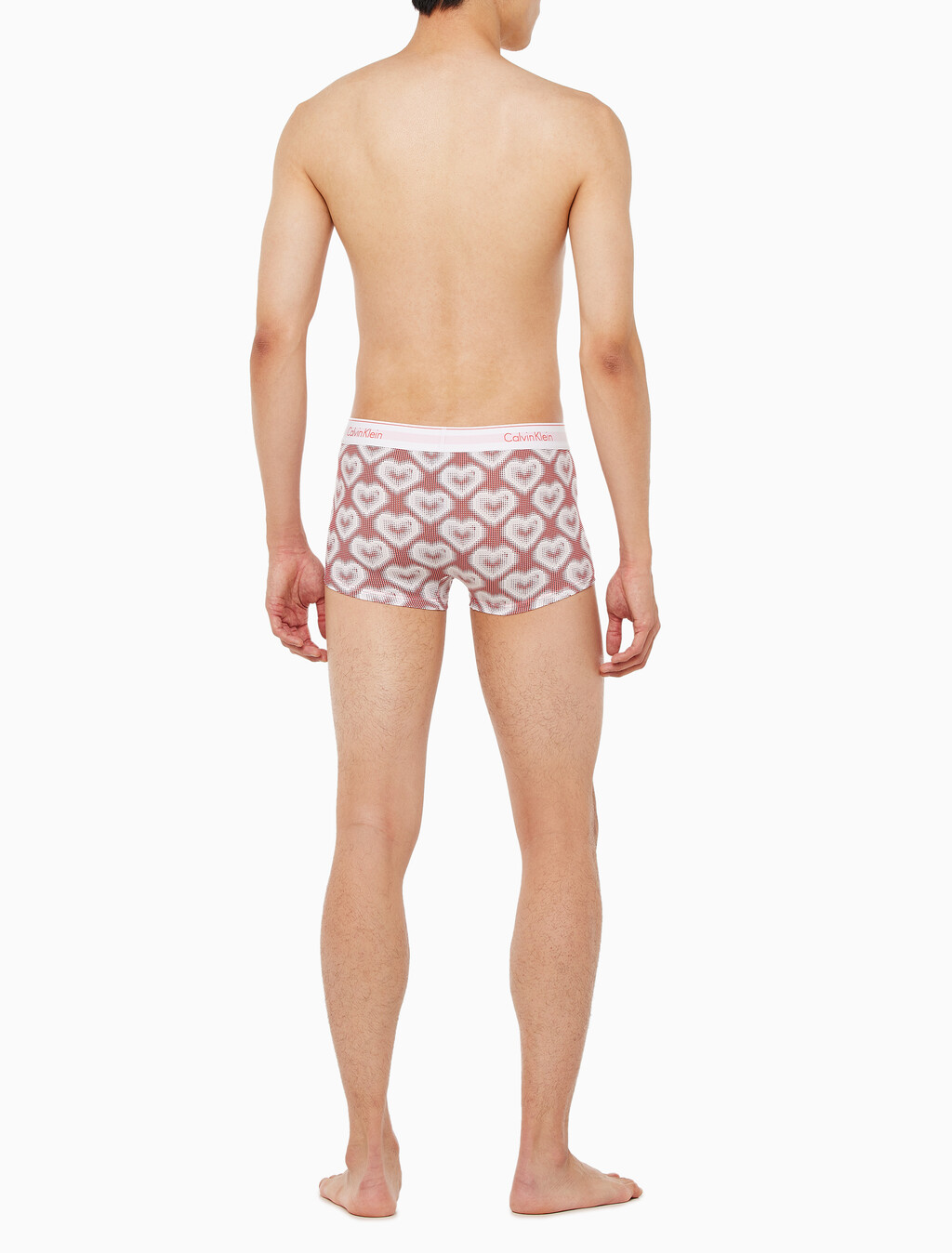 Buy 남성 모던코튼 V-DAY 로우라이즈 드로즈 in color RED/HEART PRINT