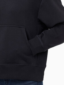 Buy 여성 릴렉스핏 CK 스몰 로고 기모 후디 in color BLACK BEAUTY