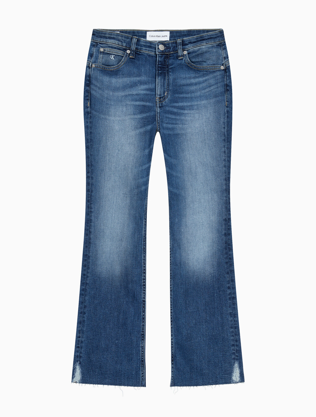 Buy 여성 하이라이즈 부츠핏 미드블루 데님 in color BLUE BLACK HANGER LOOP