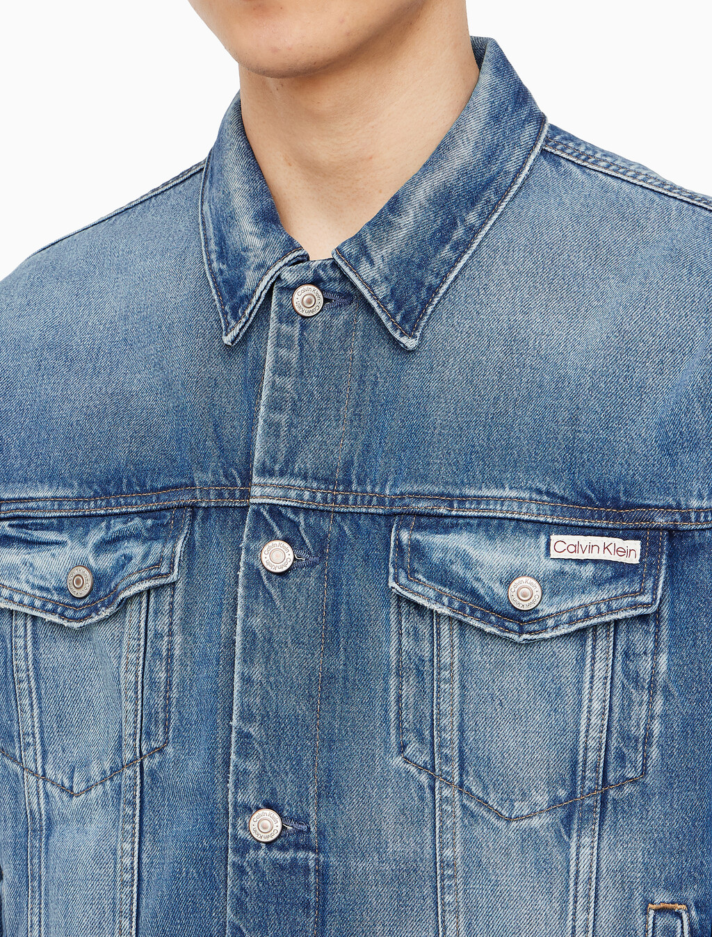 Buy 남성 레귤러핏 90's 미드블루 워시 데님 자켓 in color WASHED EMERALD
