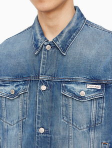 Buy 남성 레귤러핏 90's 미드블루 워시 데님 자켓 in color WASHED EMERALD