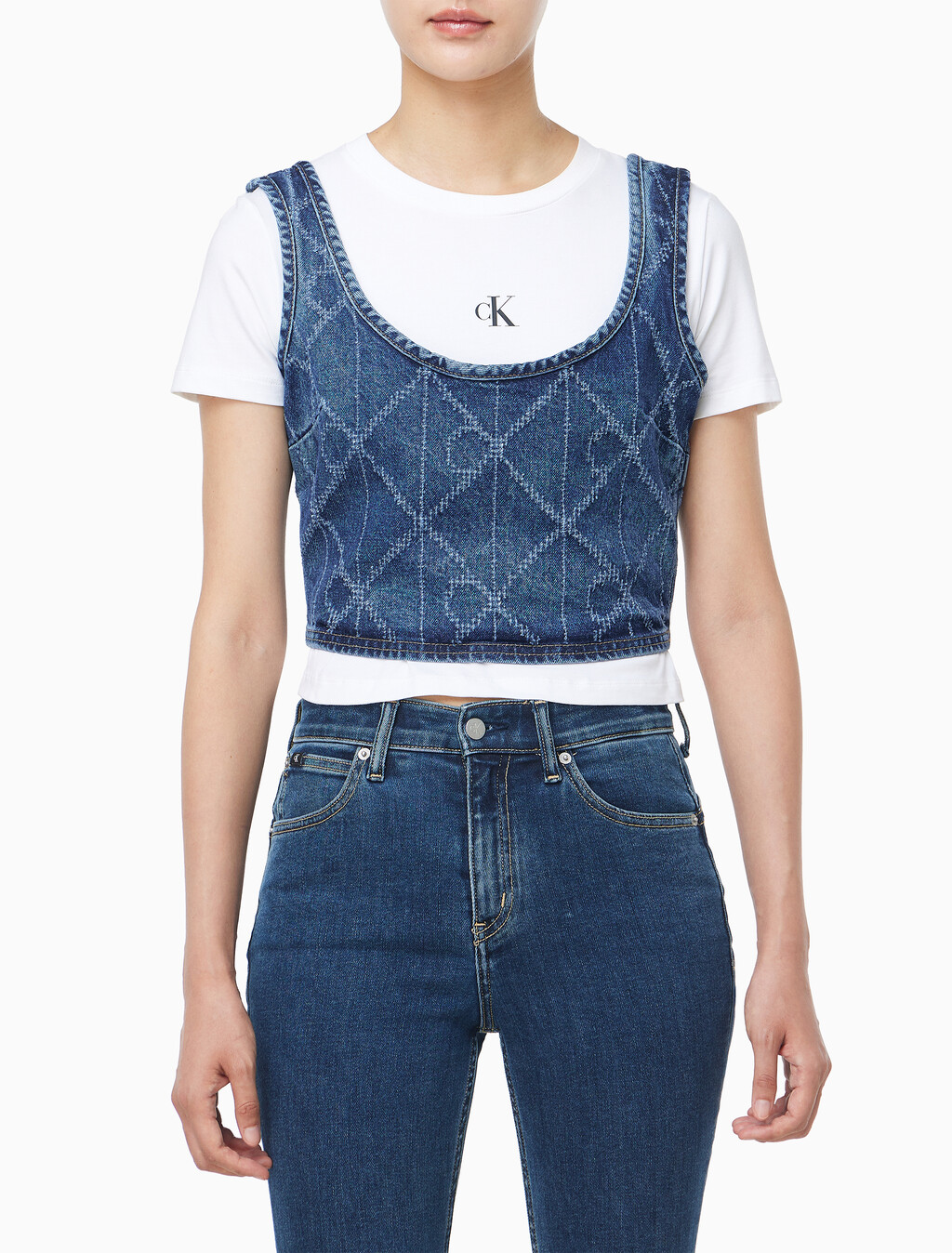 Buy 여성 CK AOP 탱크 in color Blue