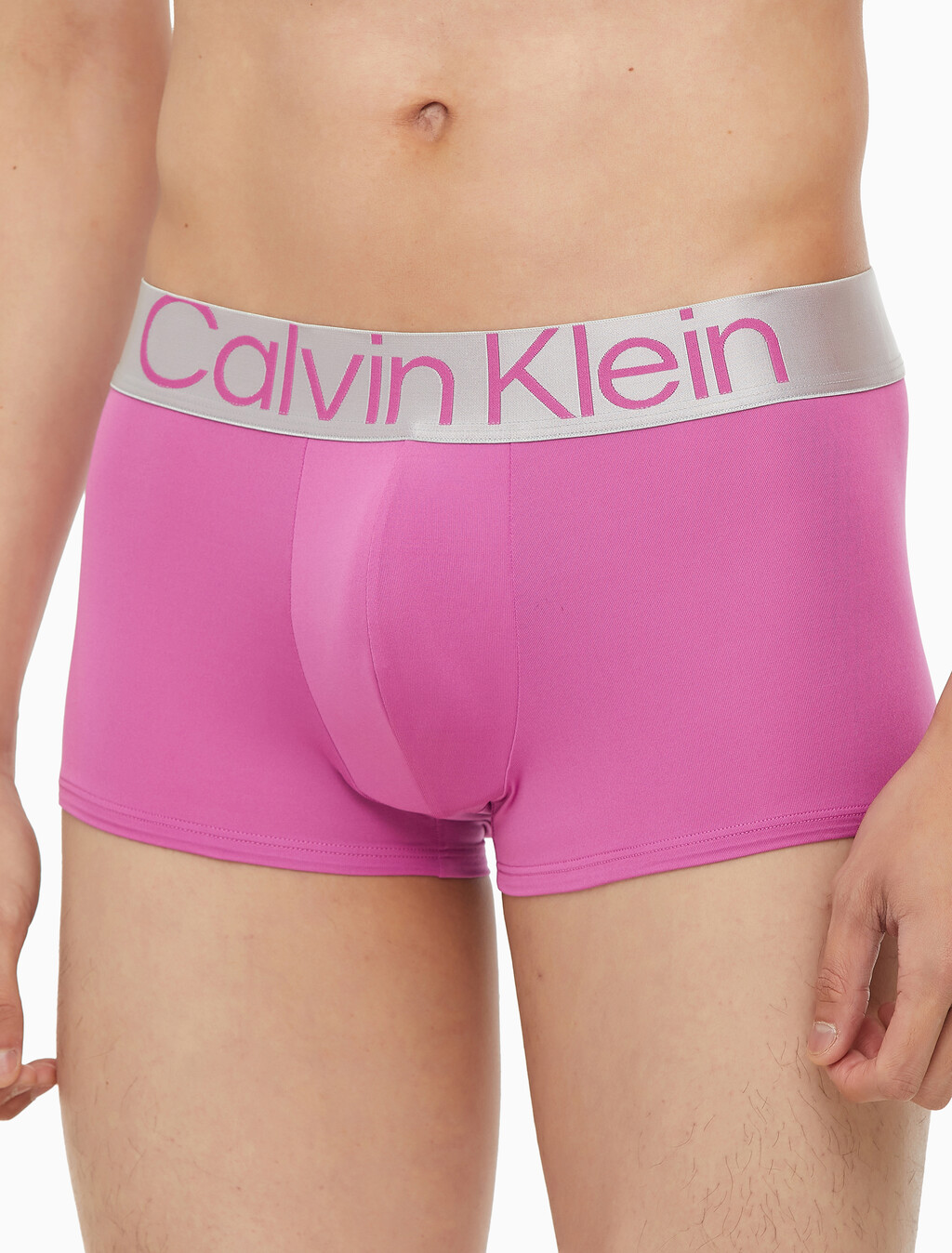 Buy 남성 CK 리컨시더드 스틸 마이크로 로우라이즈 드로즈 3PK in color BLUE/CHARCOAL/PINK