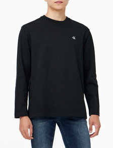 Buy 남성 헤비 코튼 아카이브 로고 긴팔 티셔츠 in color CK BLACK