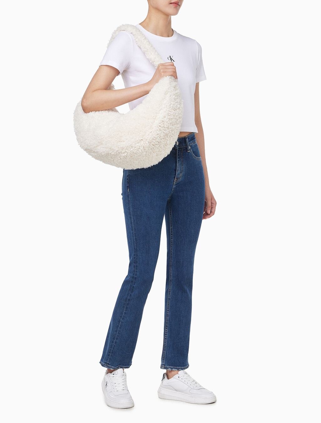 Buy 여성 핀치드 쉐르파 호보백 라지 in color LIGHT BEIGE